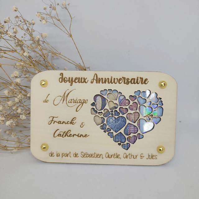Carte cadeau en bois personnalisée